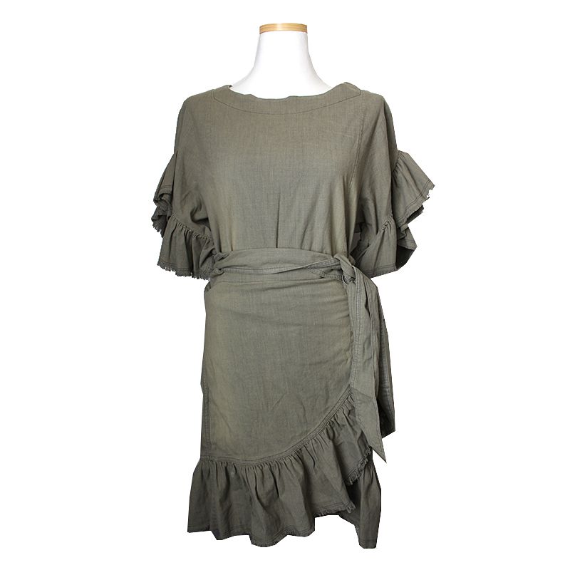 Isabel Marant Étoile Olive Green Ruffle Dress 55 47503755 – trenbe
