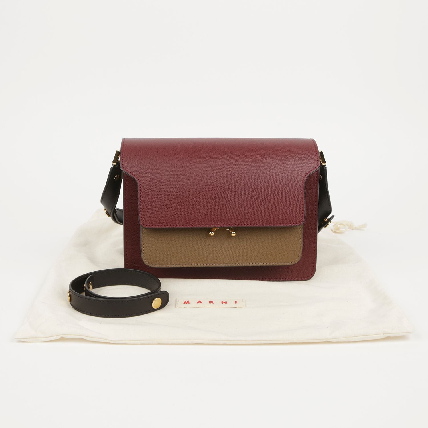 Marni Medium Multi-Color Saffiano Trunk Shoulder and