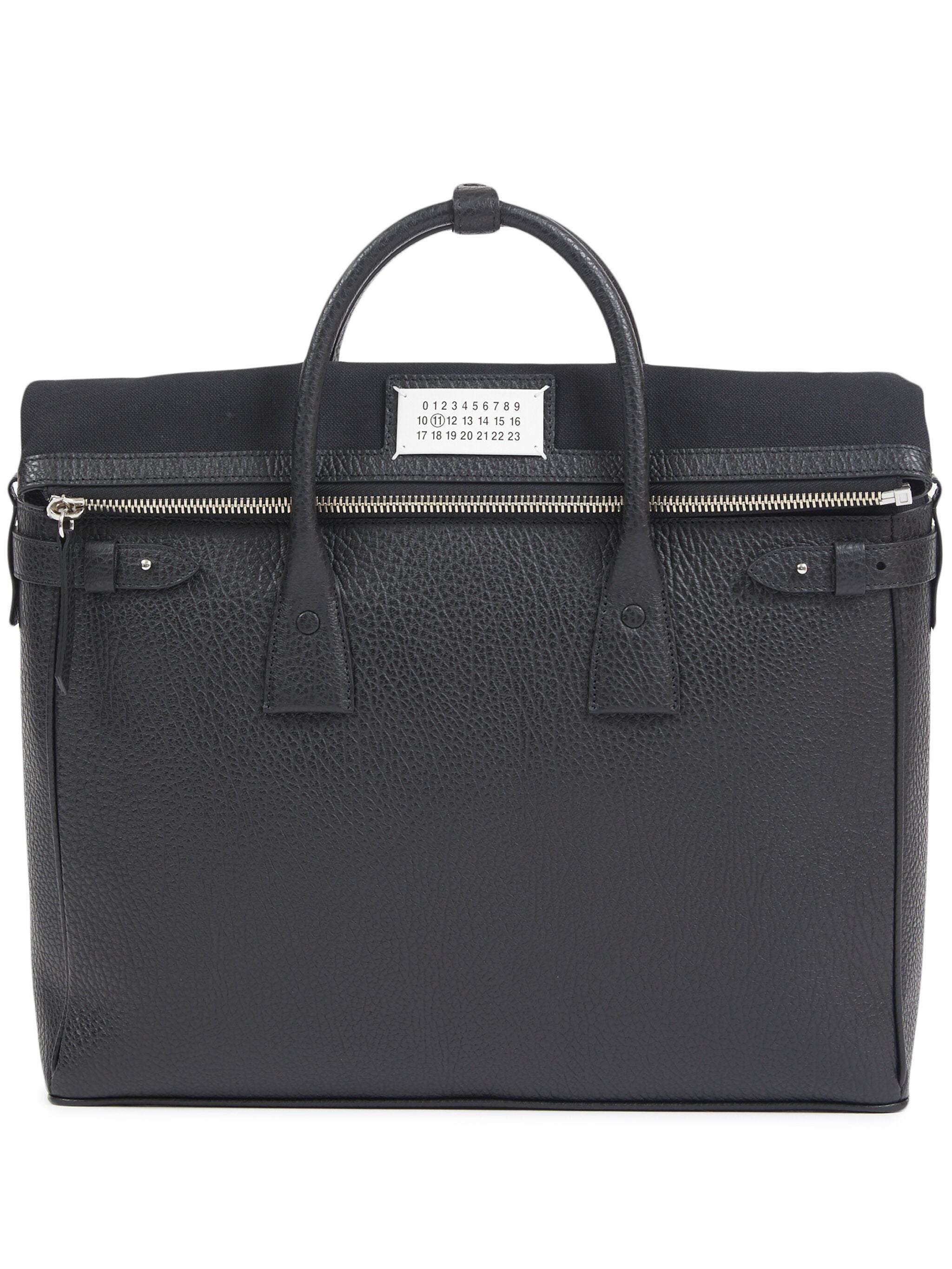 MaisonMargiela 5AC DAILY トートバッグ Maison Margiela: ブラック 5AC Daily Vertical トートバッグ | SSENSE
