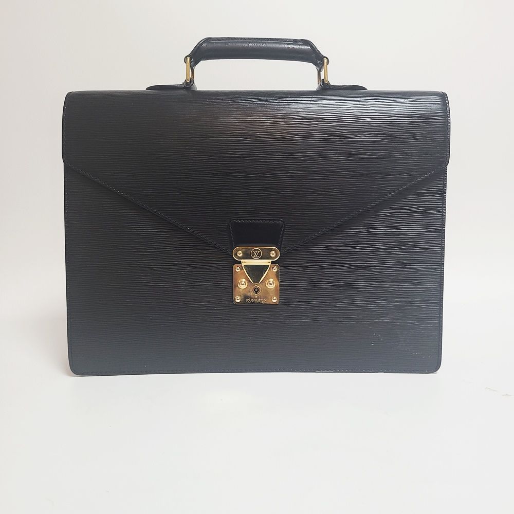 正規品 ルイヴィトン ケース エピ キュベットスプール ノワール 黒 袋 Louis Vuitton Epée Serviette Consignee Black Briefcase 076