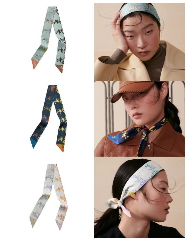 Hermes Hermès Parade Twilly Silk Women's Scarf Multiple Colors