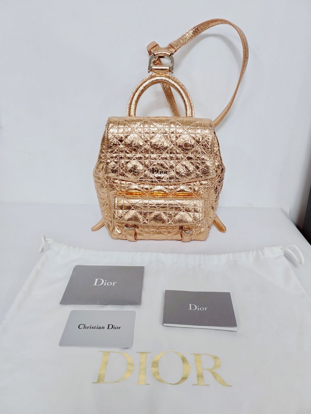 Dior Cannage Star Dust Pink Gold Women's Backpack 115421915 – trenbe