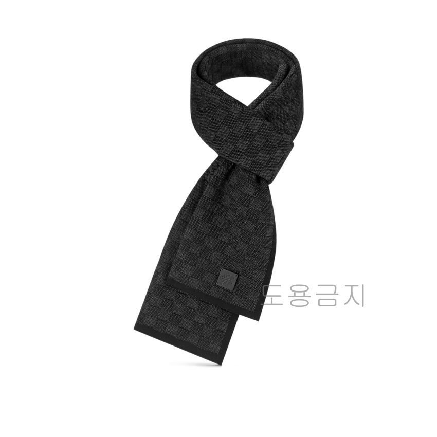 Louis Vuitton Scarf Men's Petit Damier Gray M77988 119503677 – trenbe