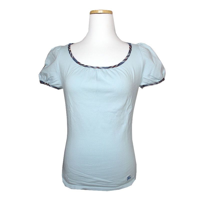 Burberry Blue Label Puff Sleeve Sky Blue Top 44 122251796 – trenbe