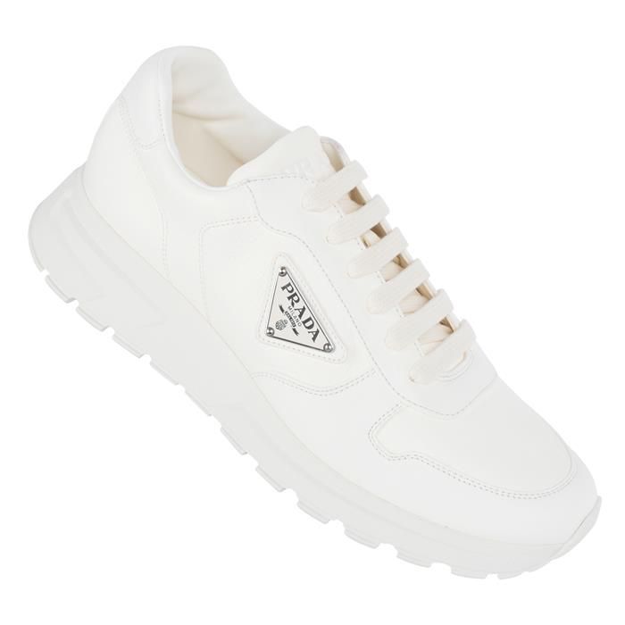 スニーカー PRADA 25SS Ivory Triangle Logo Sneakers 2EE369 3LQK F0304 Prada Triangle Logo Dear Leather Sneakers 2EE369 3LQK F0304