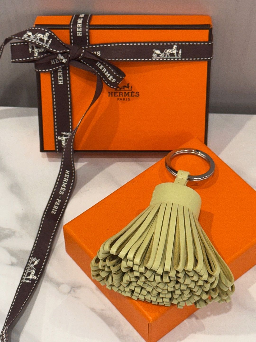 Hermes Carmen Keyring Indigo Green 129850025 – trenbe