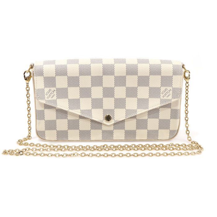 Louis Vuitton Damier Azur Canvas Pochette Felicie Chain Wallet