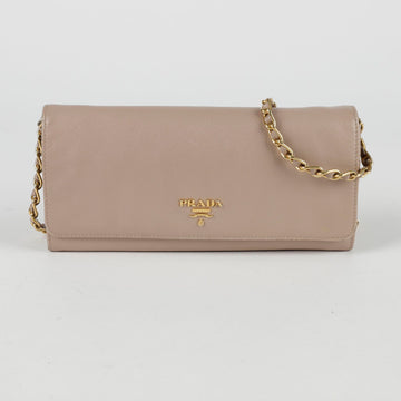 Prada 1MT290 Metal Logo Chain Wallet Crossbody Bag 146992210