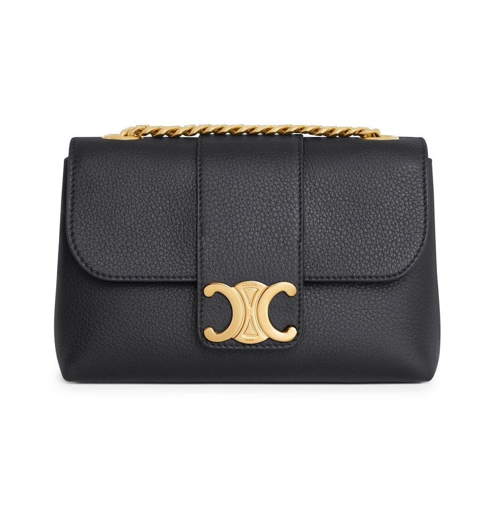 Celine Mini Big Triangle Soft Calfskin Black 10N113GGR 38NO