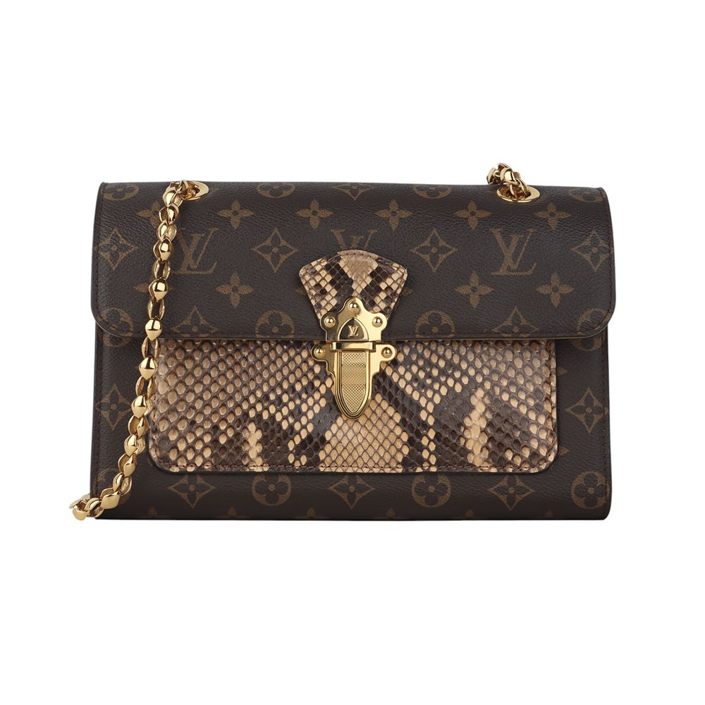 Louis Vuitton Monogram Python Big Tour Gold Chain Flap Crossbody