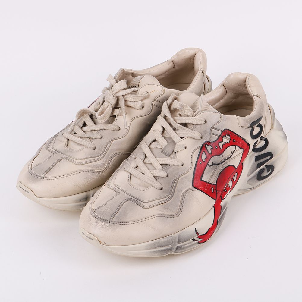 Gucci Dirty Lip Print Rhyton Sneakers 552089 139382762