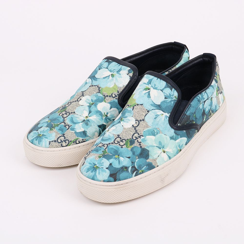 Gucci Blue Bloom Canvas Men's Sneakers 546152 139450042 [P] – trenbe