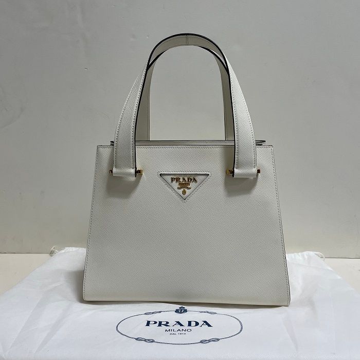 Prada Triangle Logo Saffiano Top Handle Tote Bag 9Y1NLW 52728346