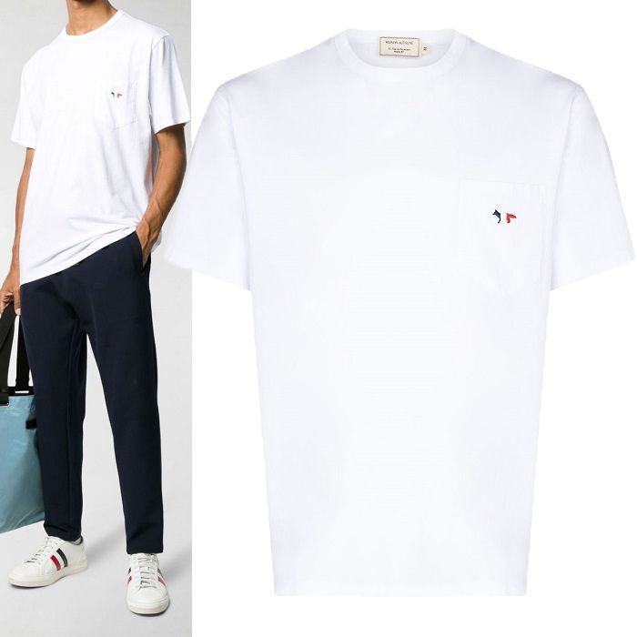 Maison Kitsune Tricolor Fox Logo Short Sleeve T-Shirt