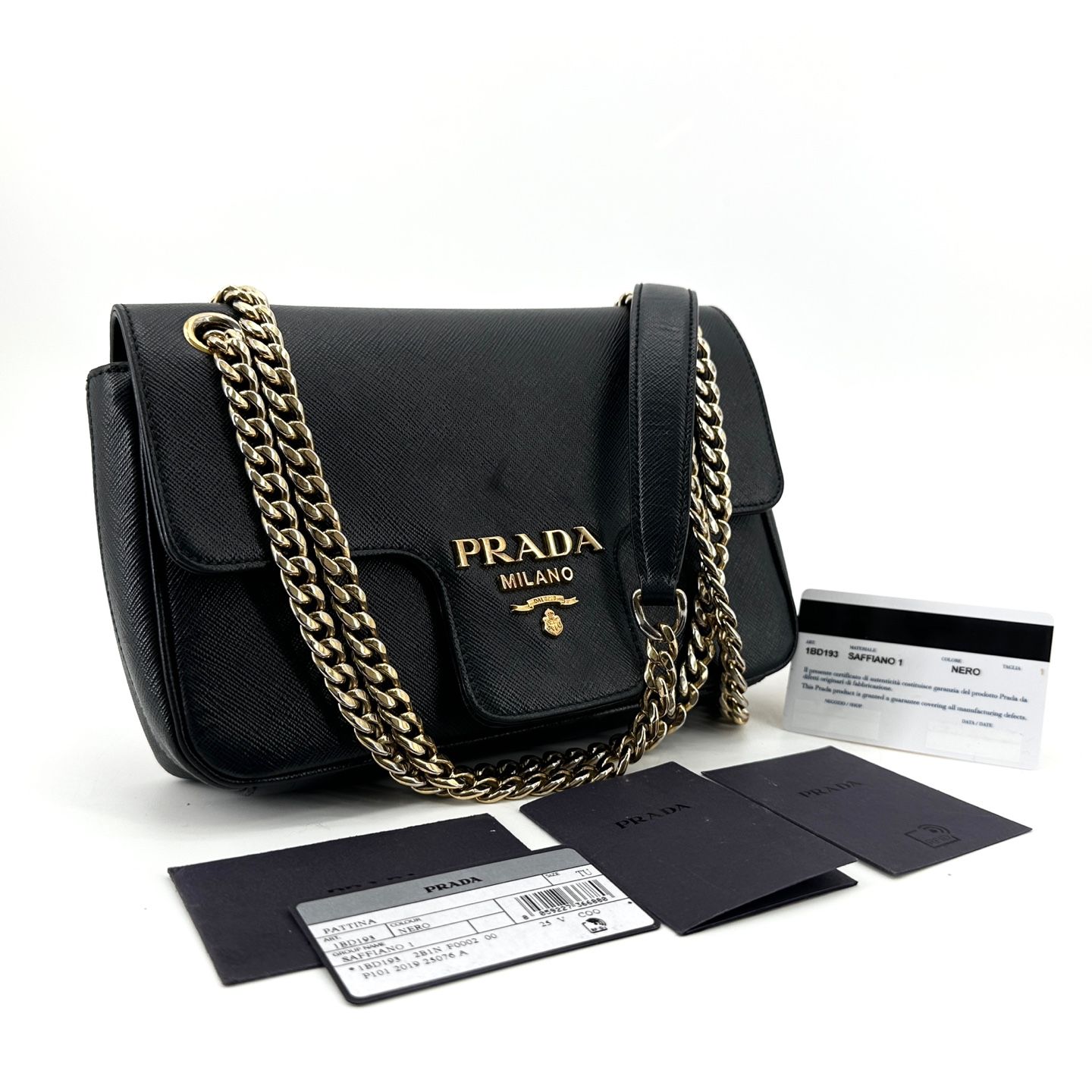 Prada Patina Saffiano Chain Flap Shoulder Bag 1BD193 140490742