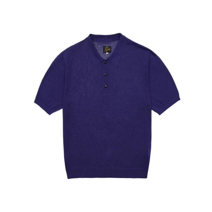 Tシャツ・カットソー Needles Men's Polo Knit Short Sleeve MR326-Purple Needles Polo Short Sleeve Knit MR326-Purple 50259281 – trenbe
