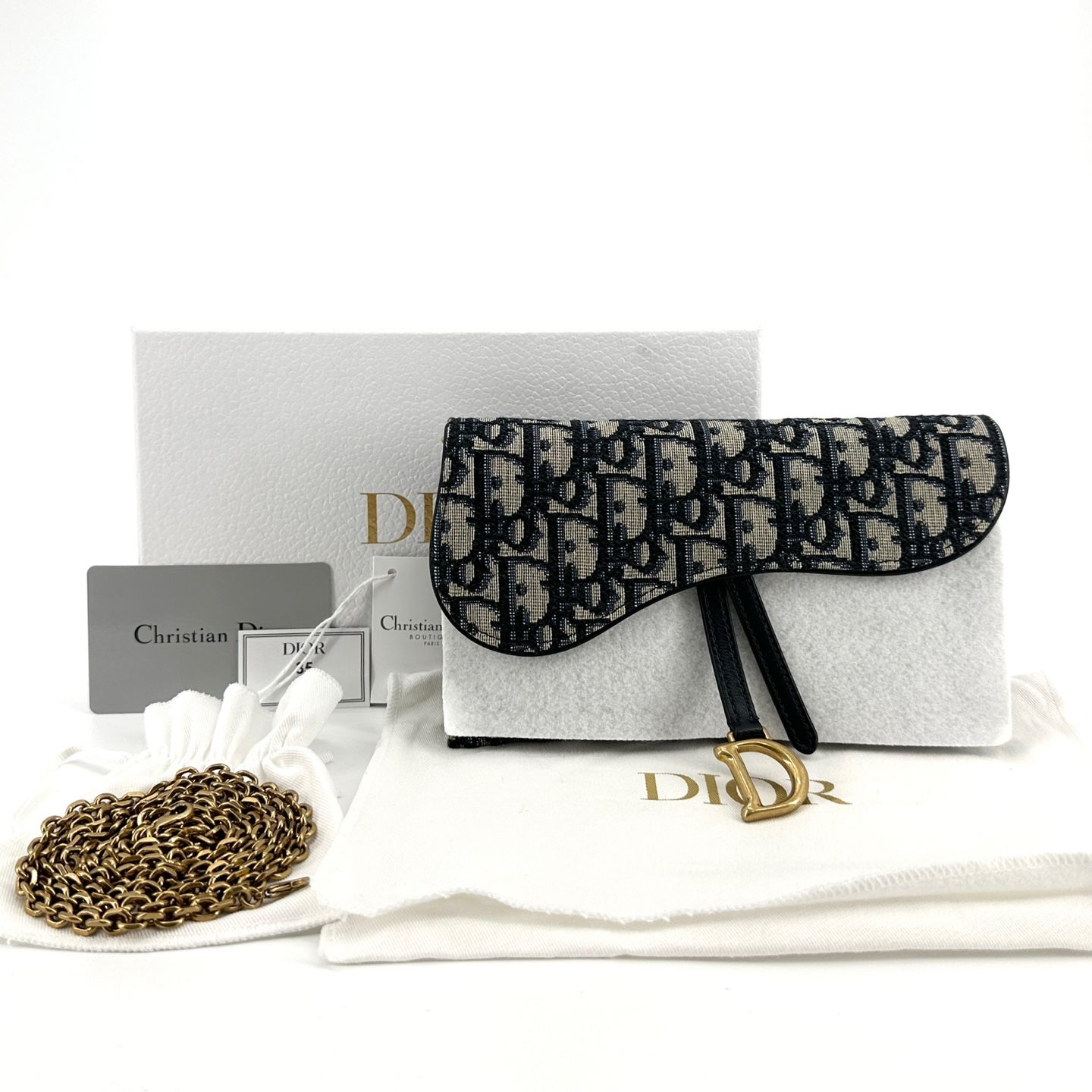 Dior Oblique Saddle WOC Chain Wallet Crossbody 110318-605