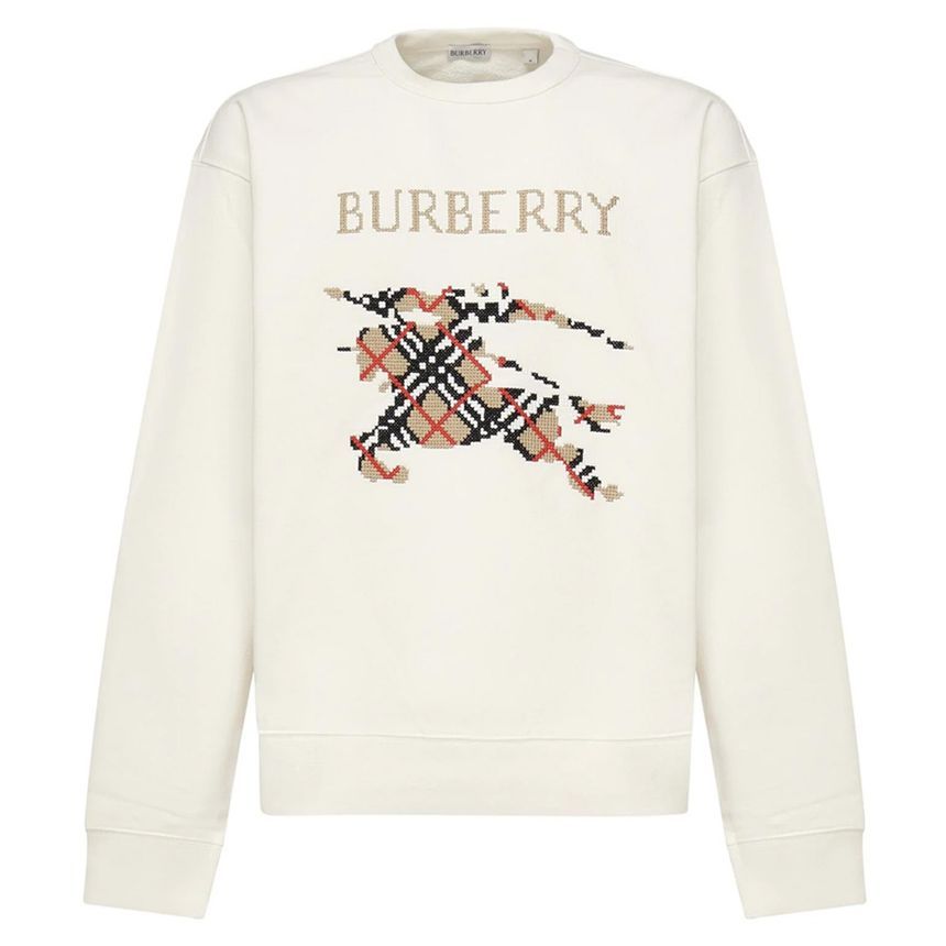 Burberry 25FW ROWAN Logo Embroidered Sweatshirt Chalk 8110547