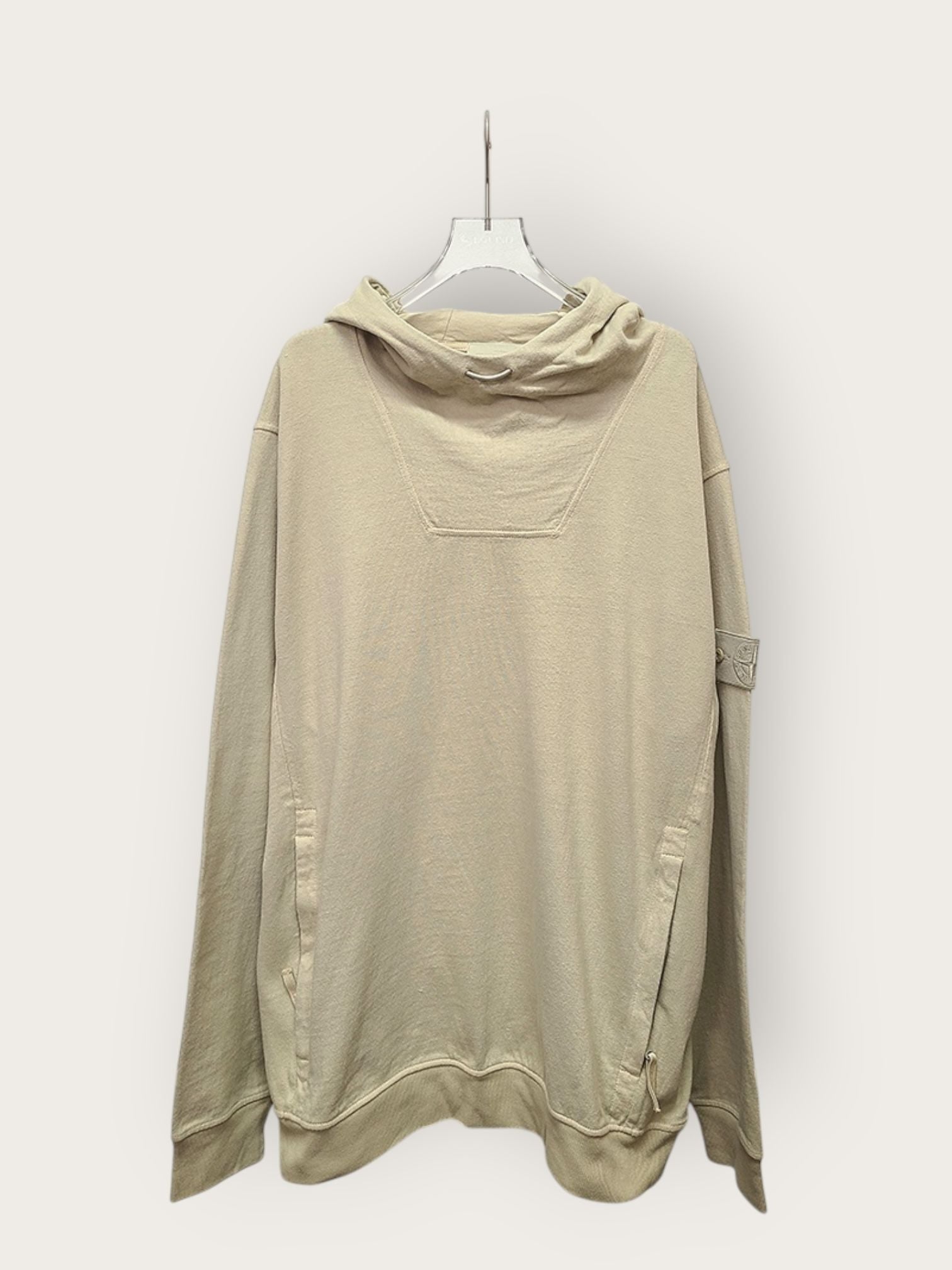 Stone Island 23FW Beige Cotton Ghost Piece Organic Hoodie