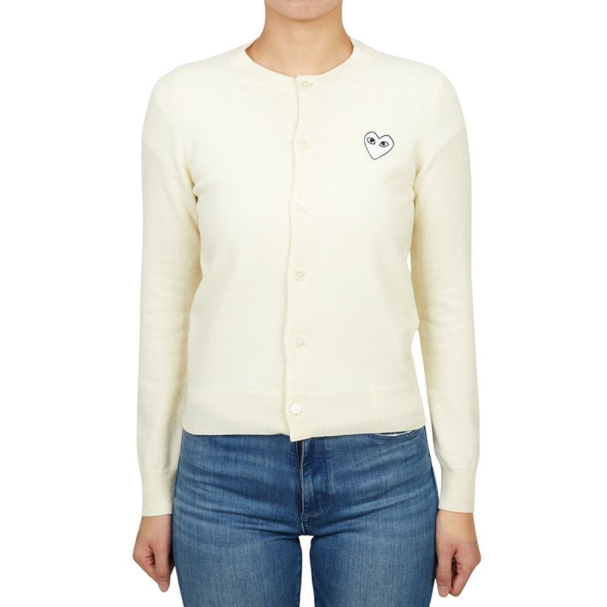 Comme Des Garcons White Wappen Women's Cardigan AZ N065 051 3