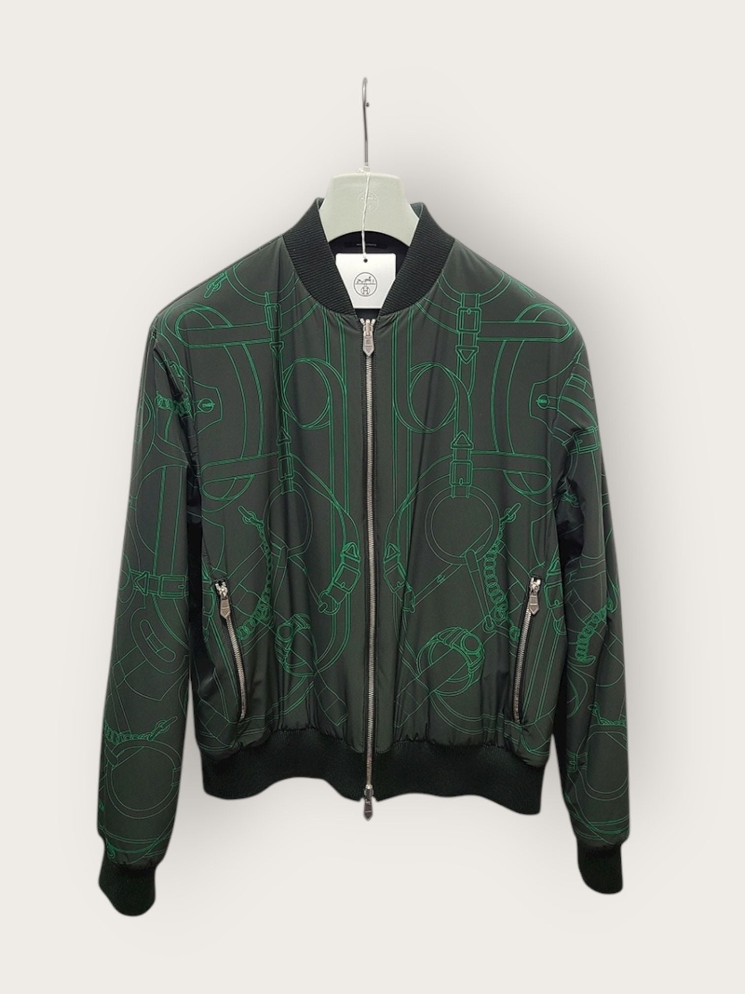 Hermes Green Multi Signature Blouson Zip Jacket 130704198 – trenbe