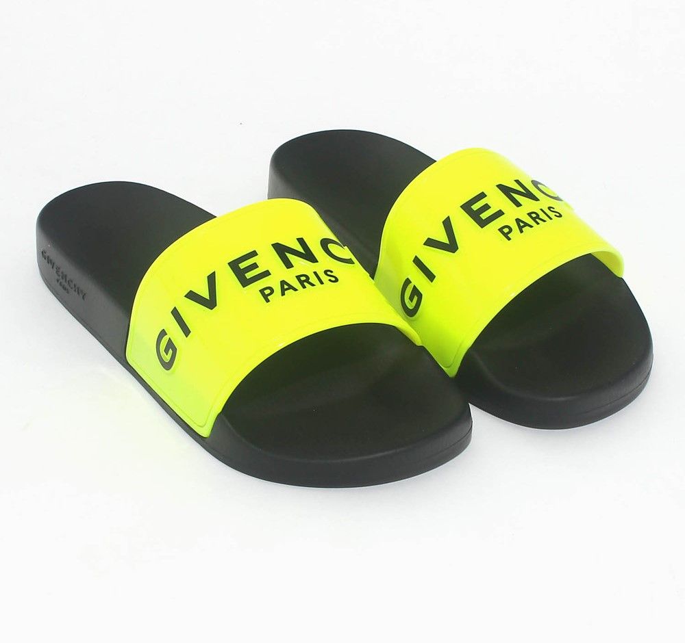 Givenchy 21SS Logo Slide Slippers Black Neon 23979556 – trenbe