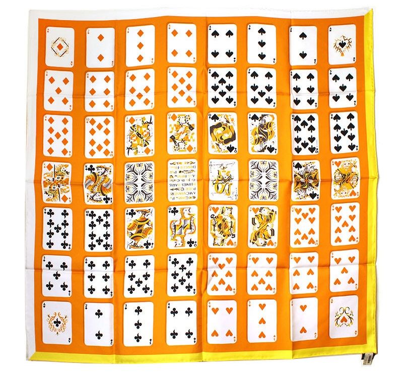 Hermes Multi-Color Silk Scarf Playing Cards 26811941 – trenbe
