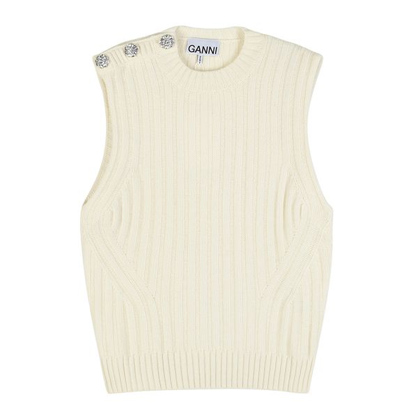 Ganni Jewelry Button Knit Vest K1761 135 39973339 – trenbe