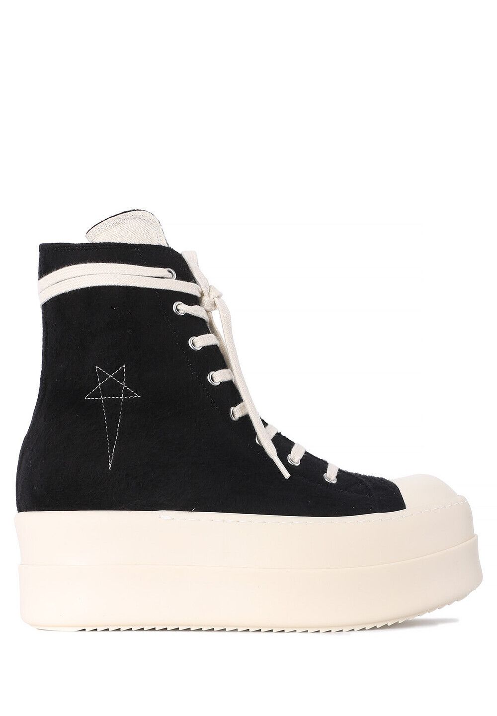 Rick Owens Brushed Cotton Double Bumper Sneakers Black Milk