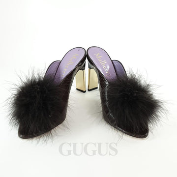 Mulberry Slippers with Fur Trimming 124860