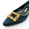 Manolo Blahnik Satin Flat Shoes 123782 [P]