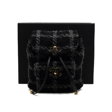 CHANEL Black Wool Tweed Gold Metal Chain CC Pocket Duma Backpack AS3615 159088226 [P]