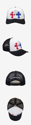 CHROME HEARTS Unbenutzte Mesh Baseballkappe mit Lederpatch Multi 0BV33DWA 162848123 [P]