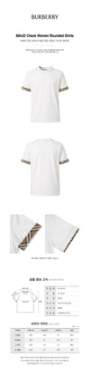 Burberry MAUD Check Women's Round T-Shirt White 138163628 [P]
