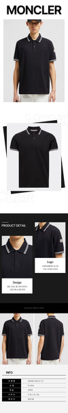 Moncler Logo Patch PK Short Sleeve T-Shirt 8A00007 89A16 77X 132993583 [P]