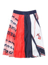 MSGM Kids Multi-Pattern Satin Pleated Skirt 150689391 [P]