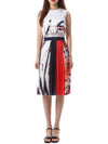 MSGM Kids Multi-Pattern Satin Pleated Skirt 150689391 [P]