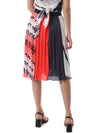 MSGM Kids Multi-Pattern Satin Pleated Skirt 150689391 [P]