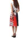 MSGM Kids Multi-Pattern Satin Pleated Skirt 150689391 [P]