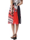 MSGM Kids Multi-Pattern Satin Pleated Skirt 150689391 [P]