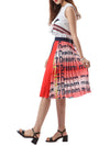 MSGM Kids Multi-Pattern Satin Pleated Skirt 150689391 [P]