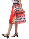 MSGM Kids Multi-Pattern Satin Pleated Skirt 150689391 [P]