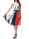 MSGM Kids Multi-Pattern Satin Pleated Skirt 150689391 [P]