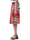 MSGM Kids Multi-Pattern Satin Pleated Skirt 150689391 [P]