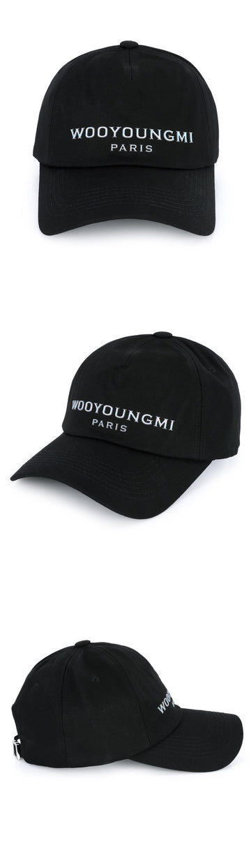Wooyoungmi Aurora Paris Logo Cotton Baseball Cap (Black) W243AC52663B 103857251