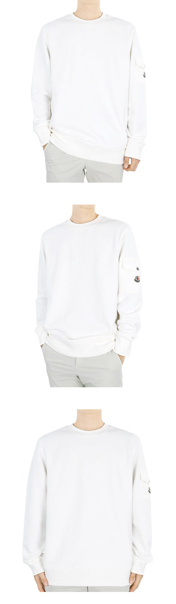 Moncler Men Pocket Patch Sweatshirt (Ivory) 8G00035 89AHE 032 105397952 [P]