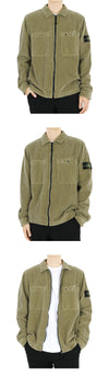 Stone Island 24 F/W Stone Men's Wappen Patch Corduroy Overshirt Zip Jacket (Beige) 811511604 V0094 105397801 [P]