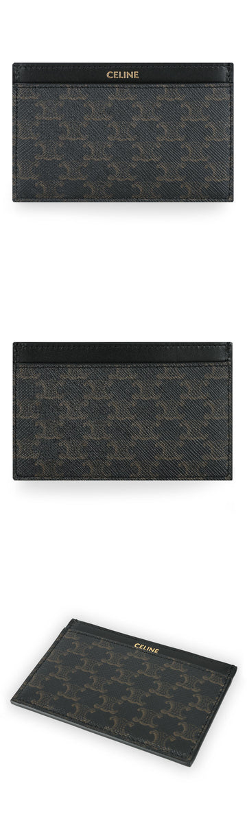 Celine Triomphe Logo Canvas Card Holder (Black) 10B702BQ4 38NO 105402188 [P]
