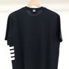 THOM BROWNE Klassisches Pique-Rippen-Side-Insert 4-Bar T-Shirt Navy 139708909 [P]