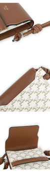 Celine Triopé Flap Phone Pouch Crossbody Bag (White/Tan) 10G332CQD 01TA 112720655 [P]